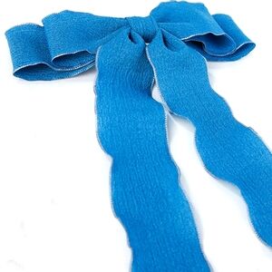 LA Hearts Ruffle Bow Hair Clip, OneSize, Navy.